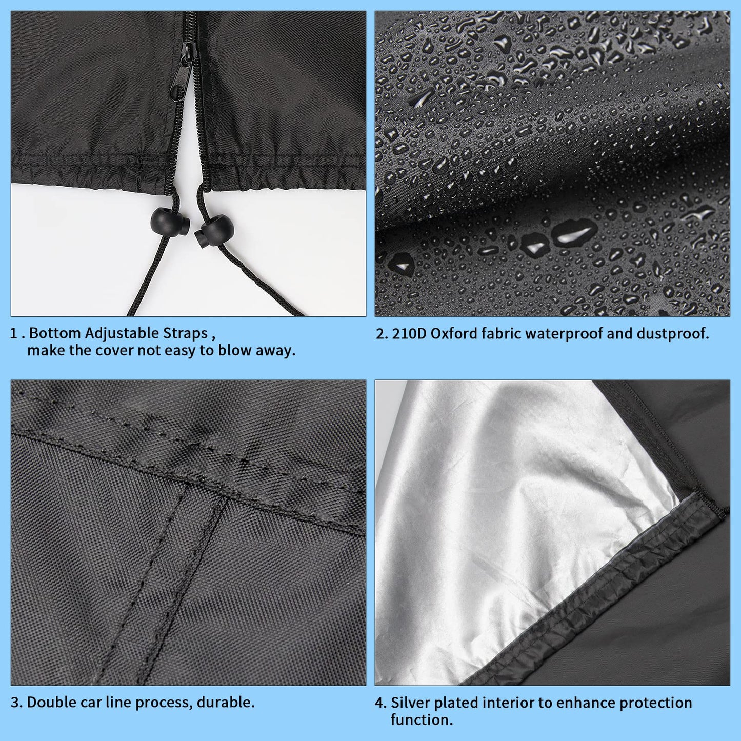 Iptienda Treadmill Cover, Folding Treadmill Covers Waterproof for Foldable Running Machine Indoor Outdoor, 46" L x 35" W x 71" H