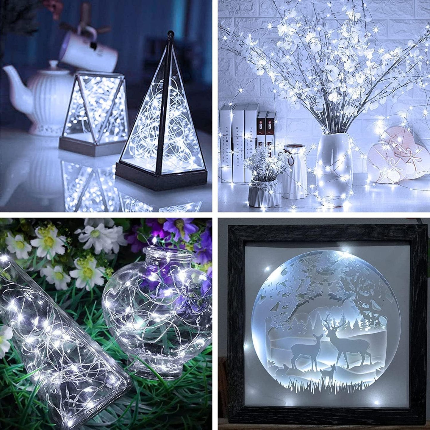 Skiennix 20 Pack Battery Operated Fairy Lights - 7ft Mini Twinkle String Lights | Silver Wire for Weddings & Parties