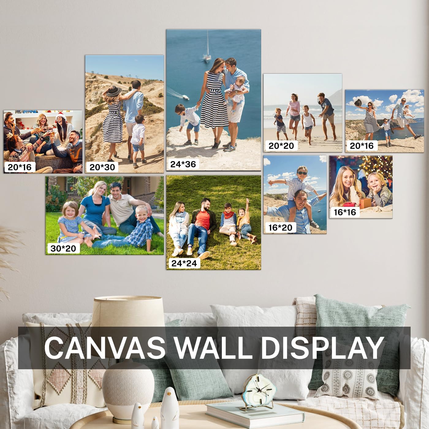 Sunwes Custom Canvas Prints - Personalized Wall Art for Weddings & Family | 24x36 Inches, Ready to Hang, Made in USA