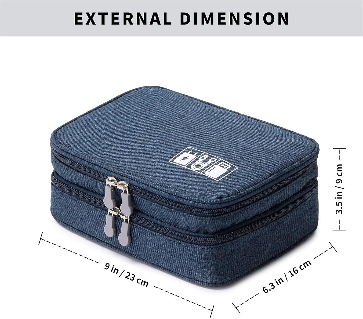 Lanola Travel Cable Organizer Bag, Electronic Accessories Case Portable Double Layer Cable Storage Bag