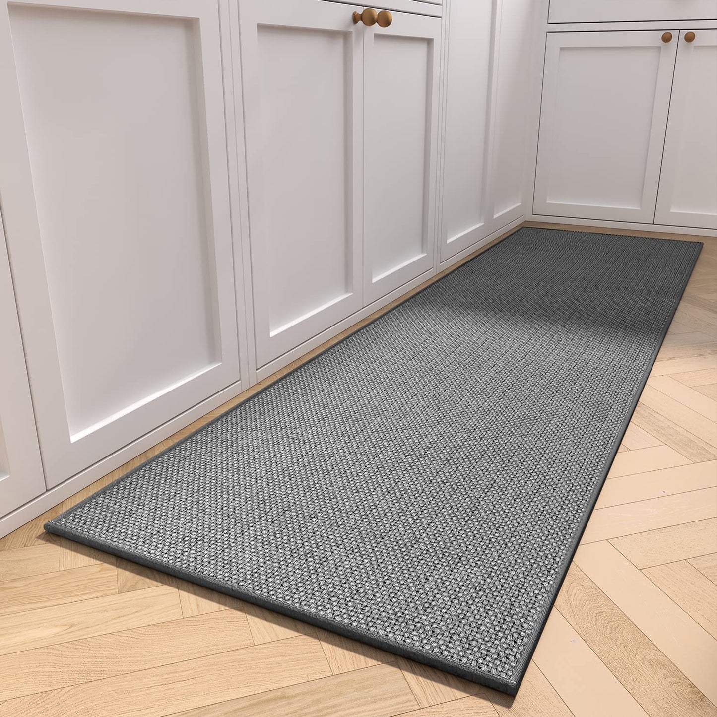 MontVoo Kitchen Rugs and Mats Non Skid Washable, Absorbent Runner Rugs for Kitchen, Front of Sink, Kitchen Mats for Floor (Dark Grey, 20"x70")