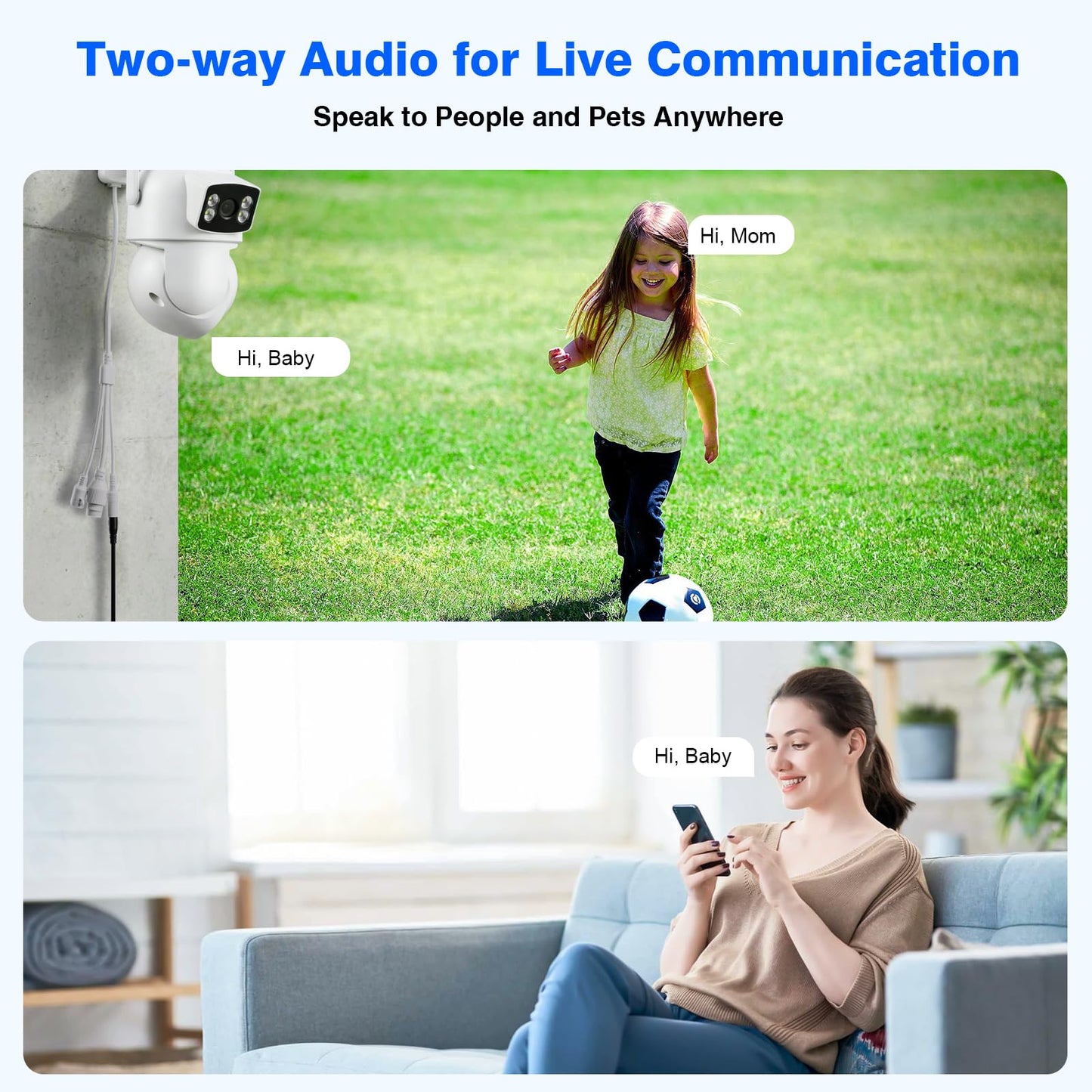 Cromorc Expandable 16CH NVR Wireless Security System 10.1" Monitor, 4 Dual Lens PTZ 4MP Camera, Humanoid Motion Detection, Spotlight, Siren Alarm, 2-Way Audio, in/Outdoor, 1TB HDD, Color Nihgt Vision