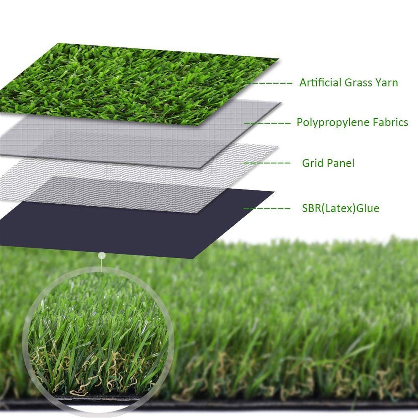 LITA 4ftx13ft Artificial Grass Fake Deluxe Synthetic Thick Lawn Pet Turf Perfect for Indoor/Outdoor Landscape, Green