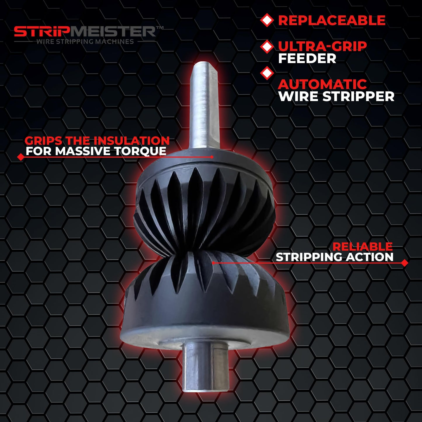 StripMeister Original Wire Stripping Machine & E250 Feeder Replacement - Drill Powered Wire Stripper, Wire Stripper Tool & Ultra-Grip E250 Feeder & Shaft Replacement, Wire Stripping Made Easy (Bundle)