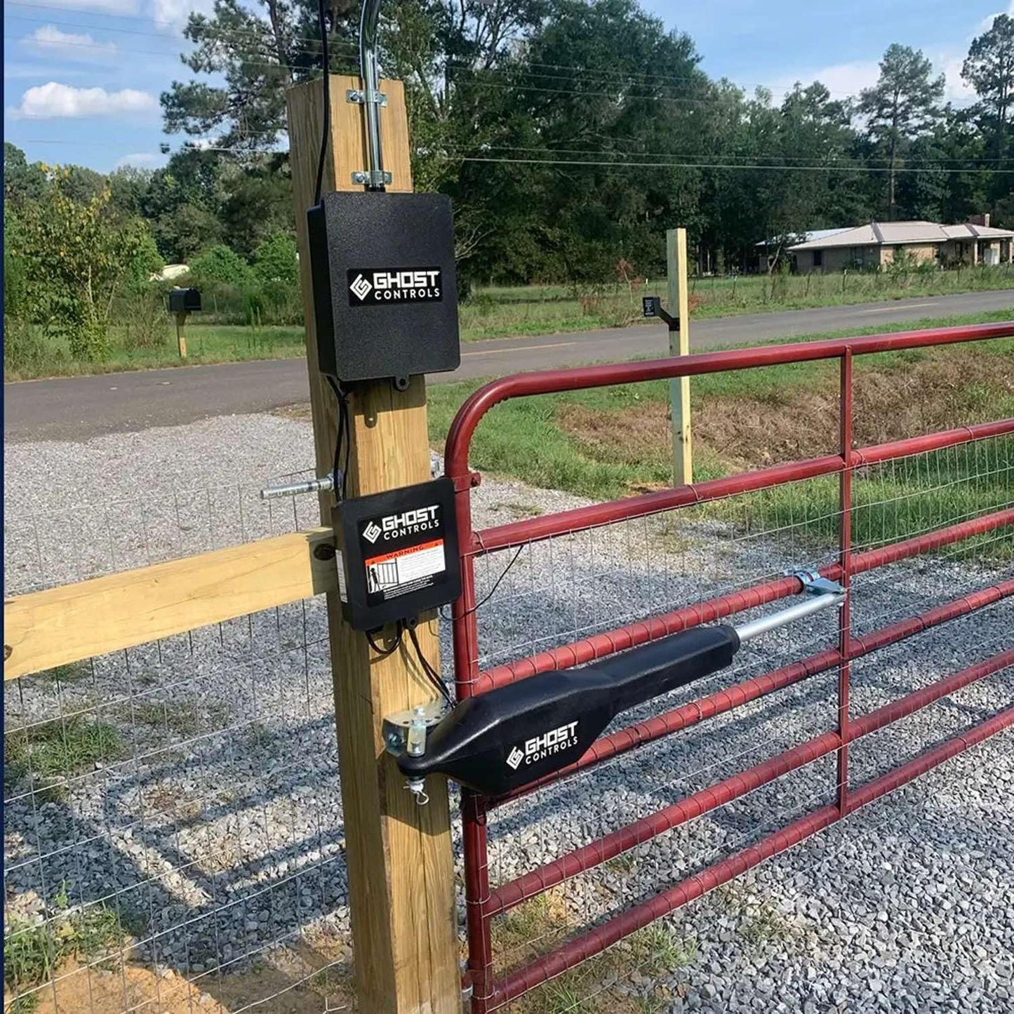 Ghost Controls Heavy-Duty Automatic Gate Opener Kit for Swing Gates with Long-Range Gate Opener Remote - Model TSS1