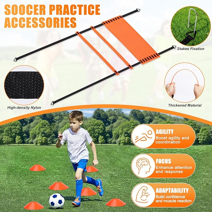 Kids Soccer Goal for Backyard Set, 2 Pack of 4x3 Toddler Soccer Net Practice Equipment with Ball, Training Equipment with Target Ball & Cones, Soccers Gifts for Boys 3-12, Outdoor Sports Toys