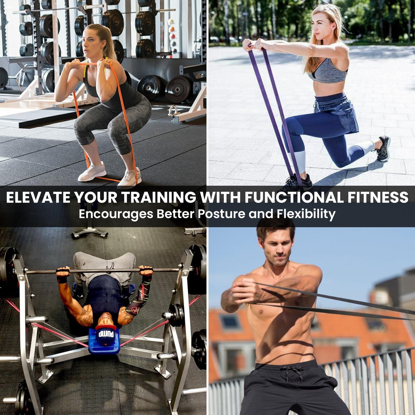 Functional Fitness Pull Up Assist Resistance Bands | Heavy Duty Loop Exercise Bands for Powerlifting, Mobility, and Stretching | Travel Friendly Resistance Bands for Workout | Combo Pack of 2