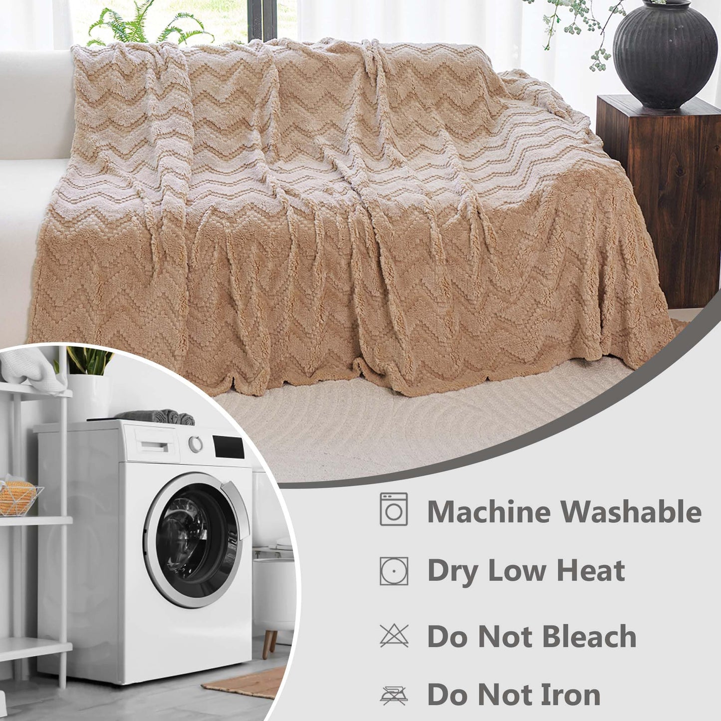 Yajue Chenille Couch Cover for 3 Cushion Sofa Pet Friendly Furniture Covers, Boho Sofa Covers Washable L Shape 3 Seater Couch Cover, 71"x 150", Beige