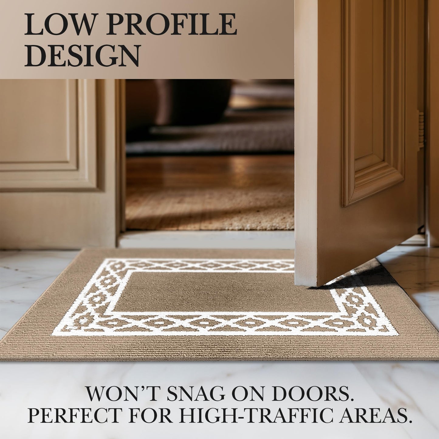 RugMast Premium Quality Polypropylene Indoor Door Mat - Beautiful Design with Non-Slip Backing, Washable & Low Profile Doormat - Ideal for Entryway Doors, Foyer, and Mudroom (20" x 30")
