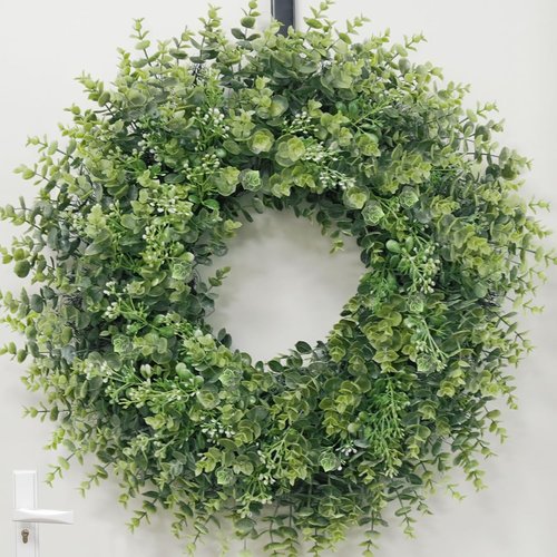 Boxwood Wreath - 26'' Large Artificial Greenery for Front Door & Home Decor | All Seasons