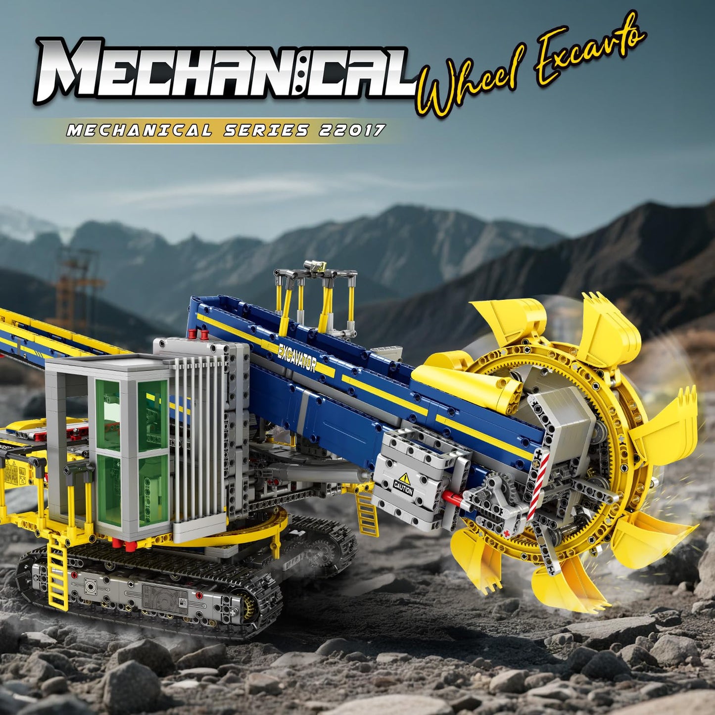 Reobrix Bucket Wheel Excavator Building Blocks Set 22017, Remote Control Construction Vehicle Model Kit for Adult, RC Technic Engineering Car Toys Gifts for Boys and Girls 14+, (3970 PCS)