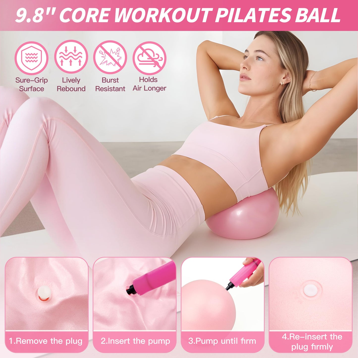 NANATI Pilates Kit 19PCS,Pilates Essentials Kit for Women,Pilates Equipment with 14.5" Pilates Ring and Ball,8 Resistance Bands,Ankle Weights,Sliders & Grip Socks Accessories for Starter Home Workouts