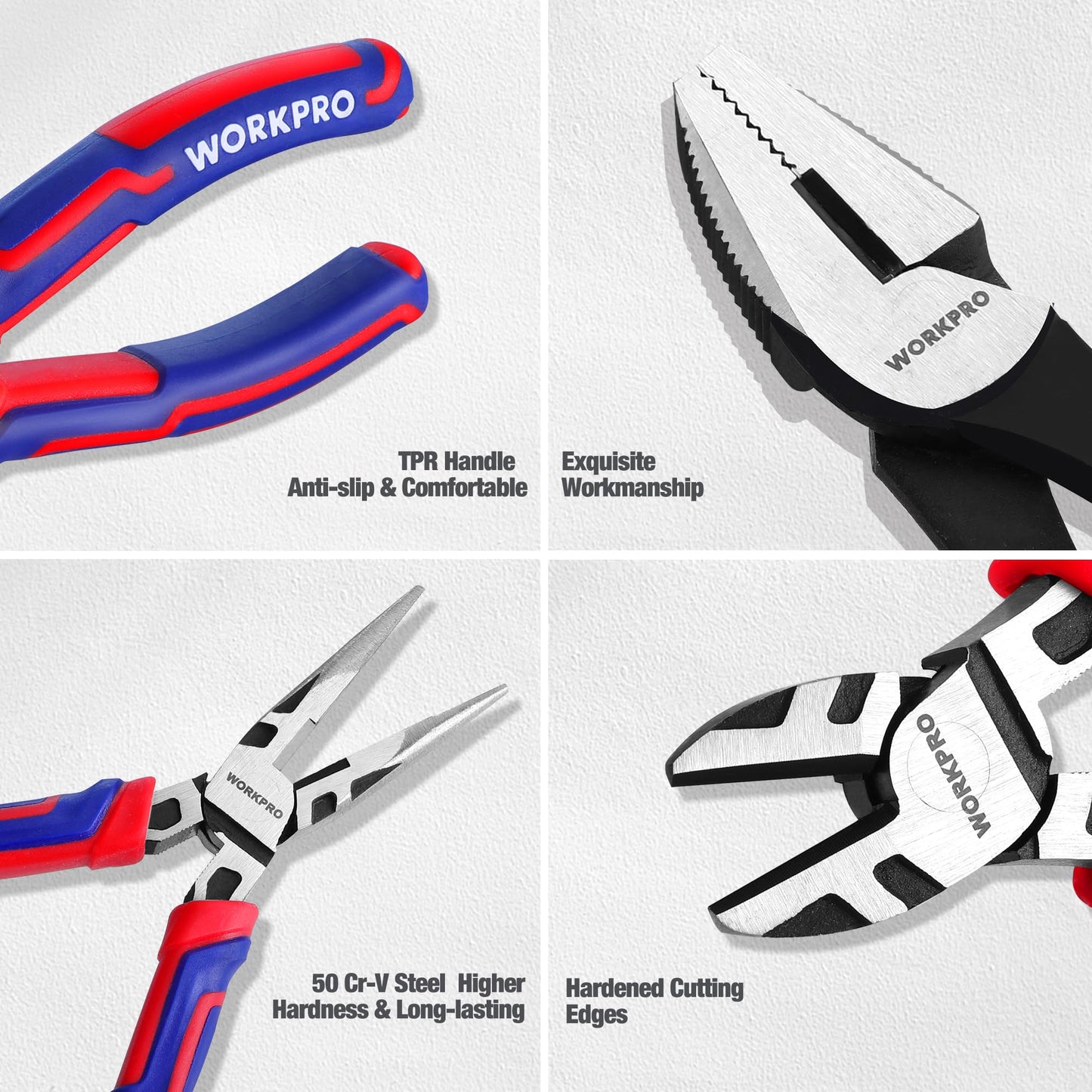 WORKPRO Pliers Set, 20-Piece Complete Pliers Set with 2-pack Organizer Rack, Channel Locks Plier and Vise Grip Plier Assortment for Home, Garage, Mechanics & DIY Projects