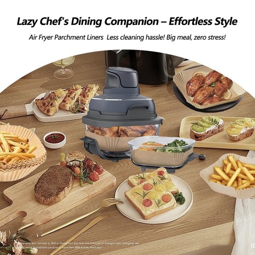 Air Fryer Liners for Ninja Crispi, 270PCS Disposable Paper Liners for Ninja Crispi 4-in-1 Portable Glass Air Fryer Cooking System, Parchment Paper Containers