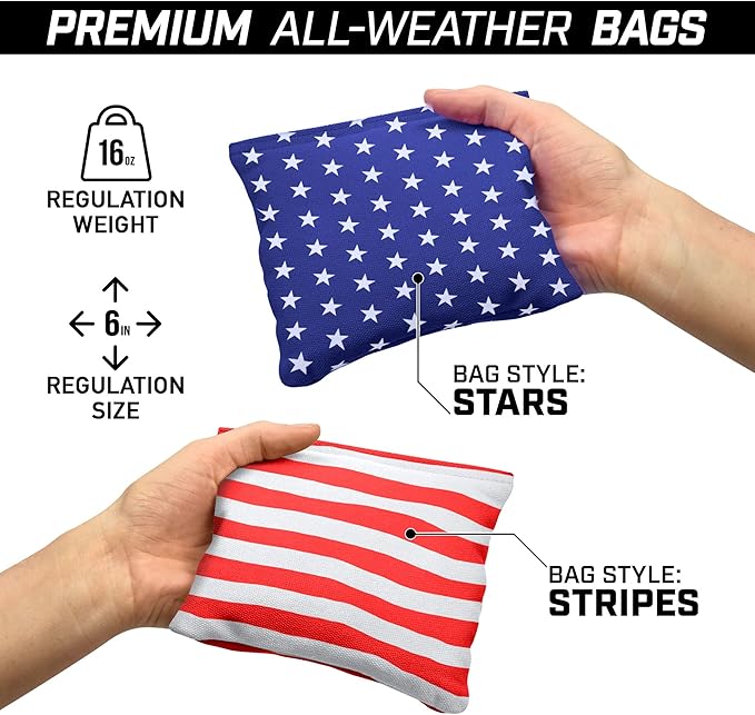 GoSports 4 ft x 2 ft Regulation Size Wooden Cornhole Boards Set - Includes Carrying Case and Bean Bags (Choose Your Colors) Over 100 Color Combinations
