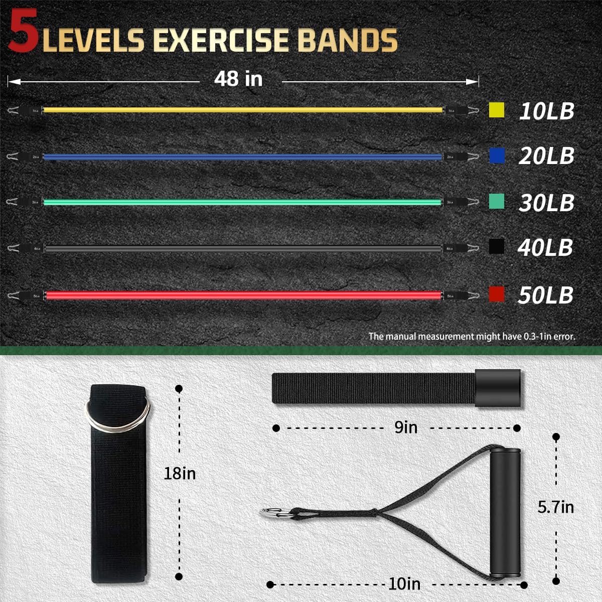 VEICK Resistance Bands, Exercise Bands, Workout Bands, Resistance Bands for Working Out with Handles for Men and Women, Exercising Bands for Fitness Weights Work Out at Home