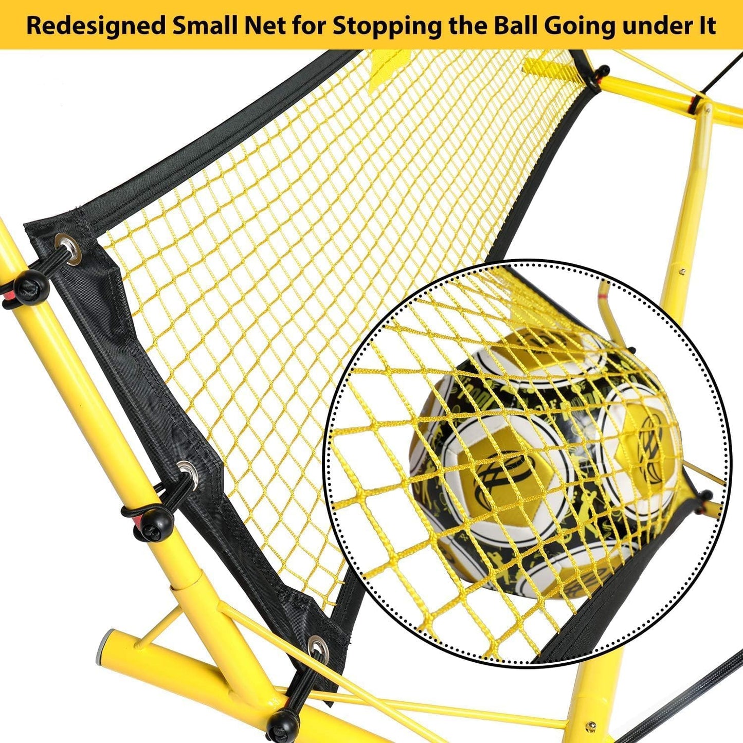 PodiuMax Soccer Rebounder, 6x4.7ft Large Soccer Rebound Net & 6x1.3ft Ground Pass Net, Soccer Bounce Back for Kick Back Trainer & Footwork Training with Carry Bag