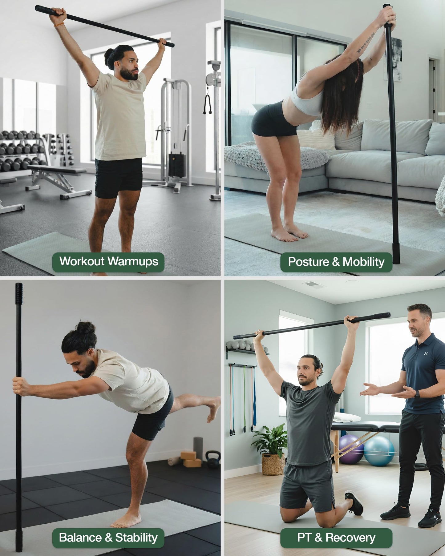Mobility Mentor Yoga Stick - Mobility Stick - Large Bamboo Exercise Stick for Stretching - Workout Stick - Posture Corrector Stick Mobility - Yoga Bar - Stretch Stick for Fitness - Physical Therapy