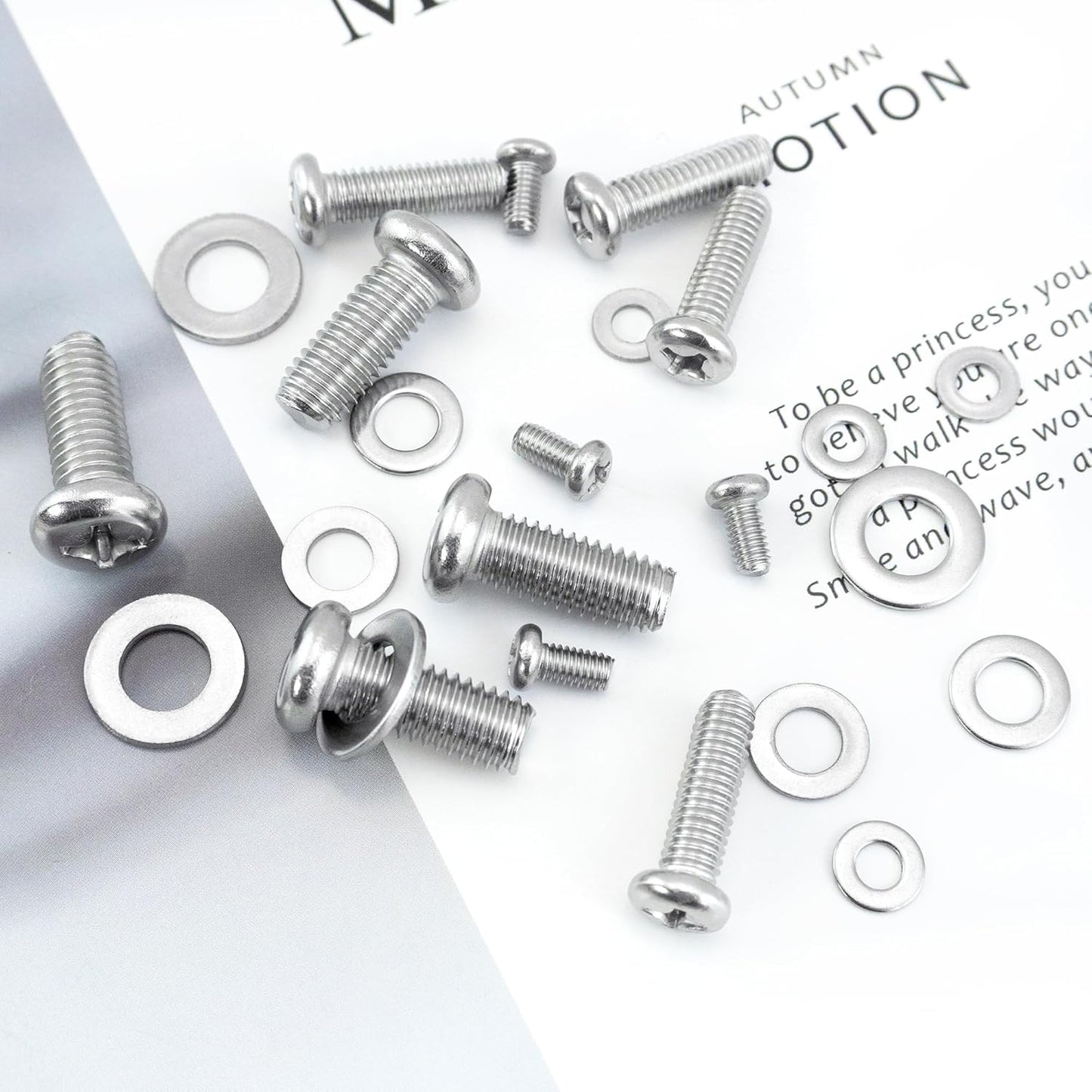 Quacc 24 M4 M6 M8 Universal TV Mounting Hardware Kit PCS Stainless Steel Screws Washers for VESA Wall Mount TV