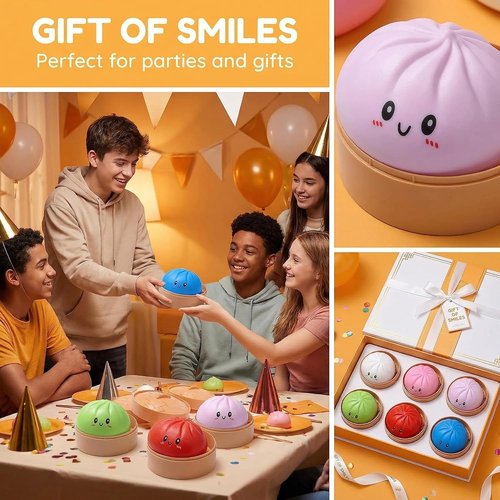 Glitter Dumpling Squishy Set by [Brand Name] - Colorful Stress Relief Toys | 2-Pack Random Gift Box
