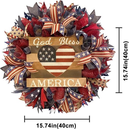 250th Anniversary Patriotic Wreath - Handmade Eagle Design for 4th of July & Memorial Day | Indoor/Outdoor Decor