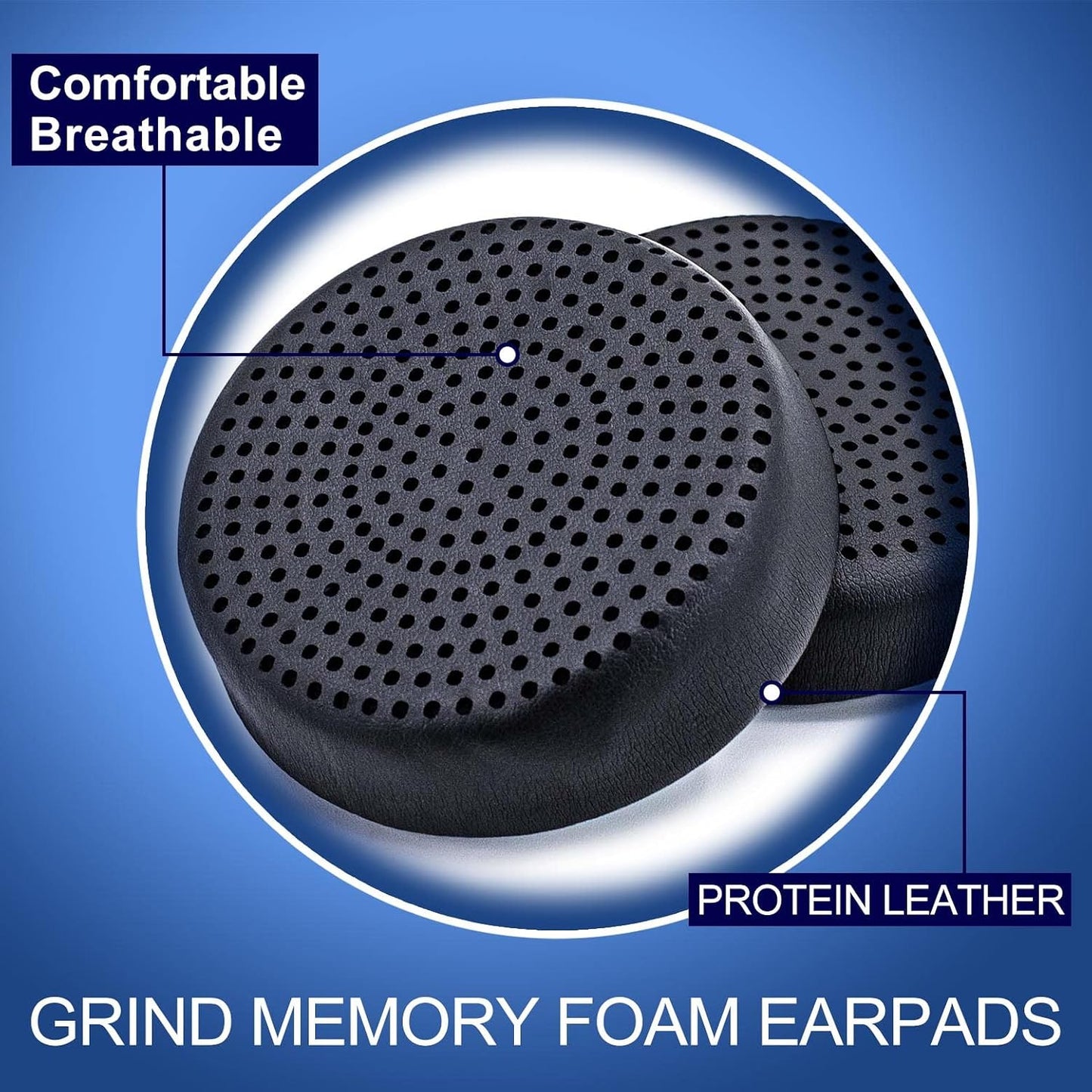 JESSVIT Grind Bluetooth Wireless On-Ear Headphones Replacement Earpads - Protein Leather Ear Cushions, Brown