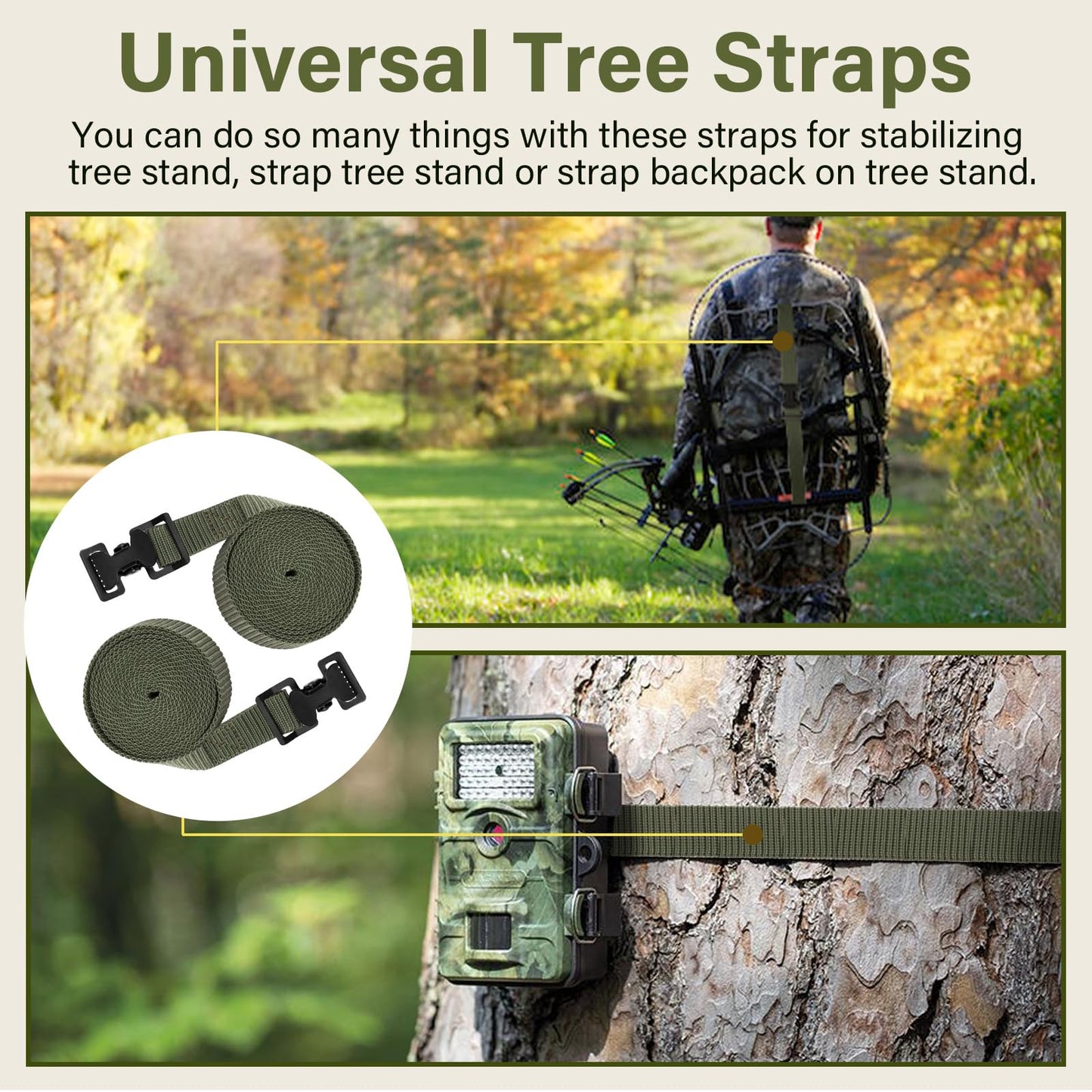 Trdzi Treestands Utility Straps for Summit Tree Stand, Pair of Climbing Stand Stabilizer Strap for Summit Openshot Climber, Viper Tree Stand