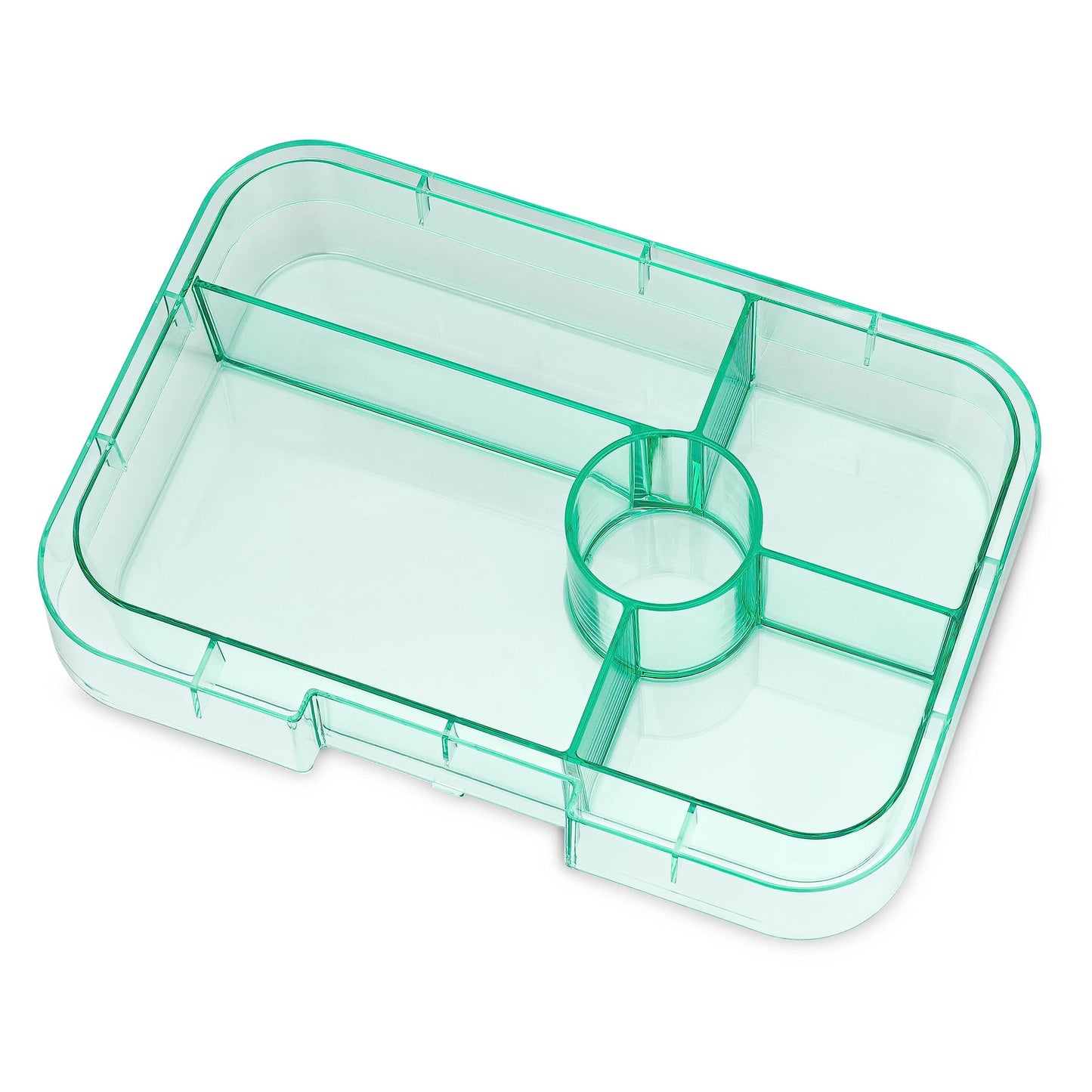 Yumbox Tapas Leakproof Bento Lunch Box - 5-Compartment Bento Container for Adults and Kids; Large Size 9.5x6.9x1.8; (Bali Aqua with Clear Aqua Tray)