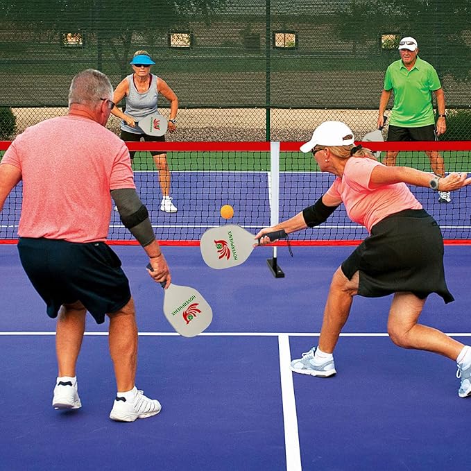 Pickleball Net for Driveway, Portable Pickleball Net System with Regualtion Size 22FT Pickle Ball Net, Outdoor Pickleballs, Carry Bag, Weather Resistant Metal Frame