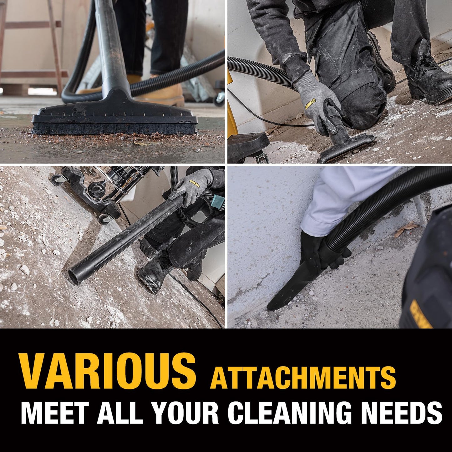 DEWALT 5 Gal Stealthsonic Shop Vacuum Wet and Dry, Ultra-Quiet Stainless Steel Shop Vac, 4 HP Heavy-Duty Vacuum Cleaner with Complete Accessory Kit and 6 Dust Bages for Home, Workshop, Garage, Car