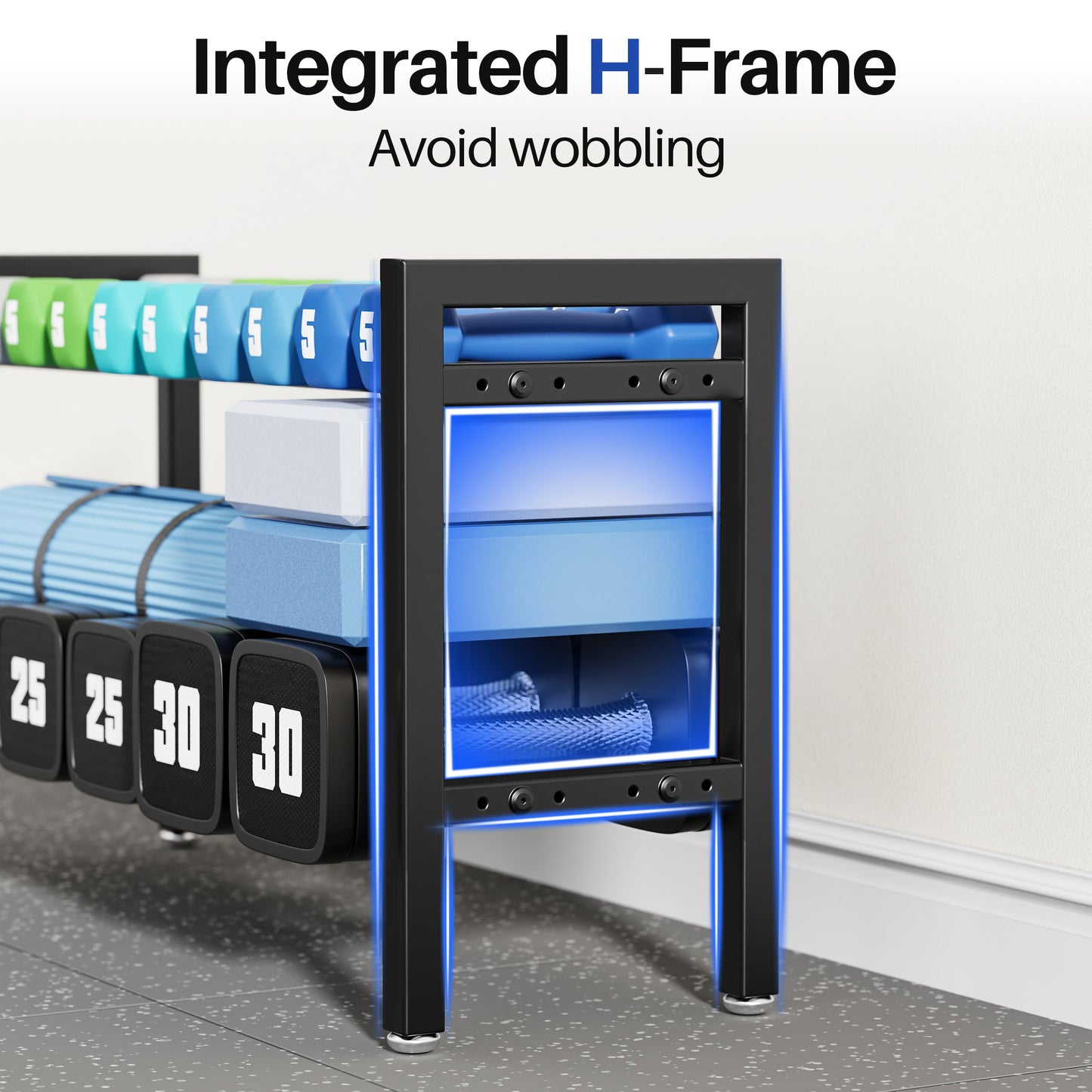 Dumbbell Rack 2-Tier 31 IN Length Adjustable Weight Rack For Home Gym Dumbbells Kettlebell (Rack Only)