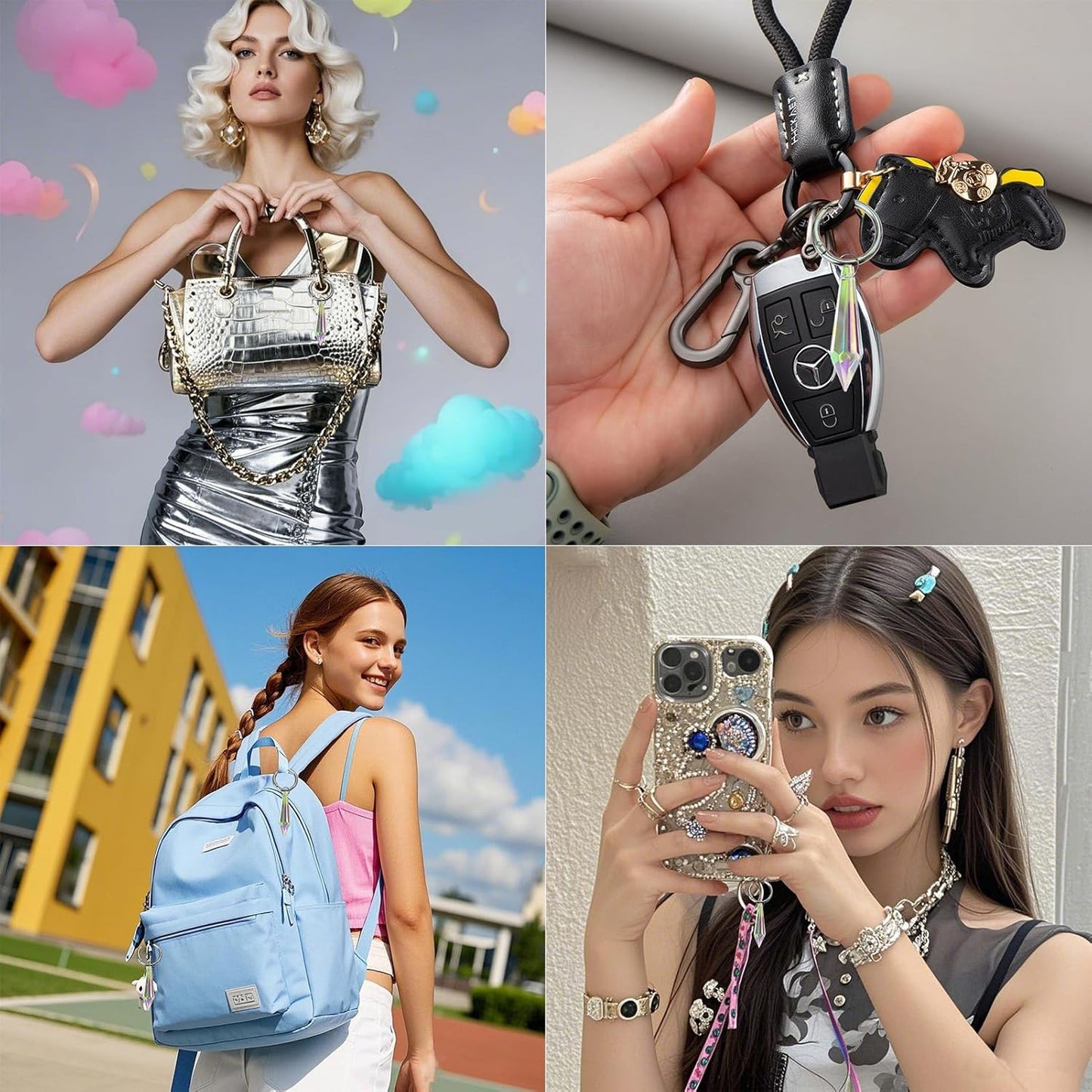Skiennix Crystal Suncatcher Boot Charms - Bling Shoe Accessories for Women | 2pcs Sparkling Pendant Decor