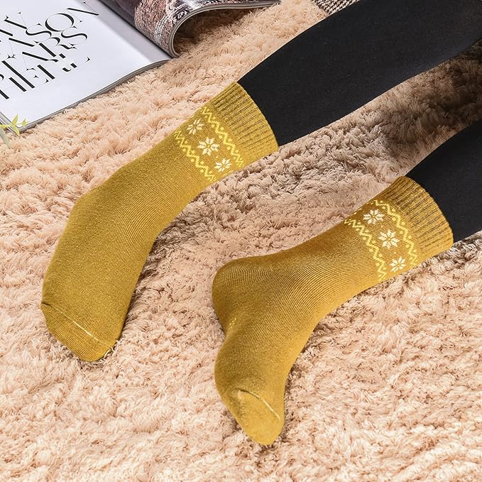 NinetoFiveLife Pack of 4 Womens Merino Wool Socks Winter Hiking Socks Knit Outdoor Recreation Socks Warm Soft and Comfortable