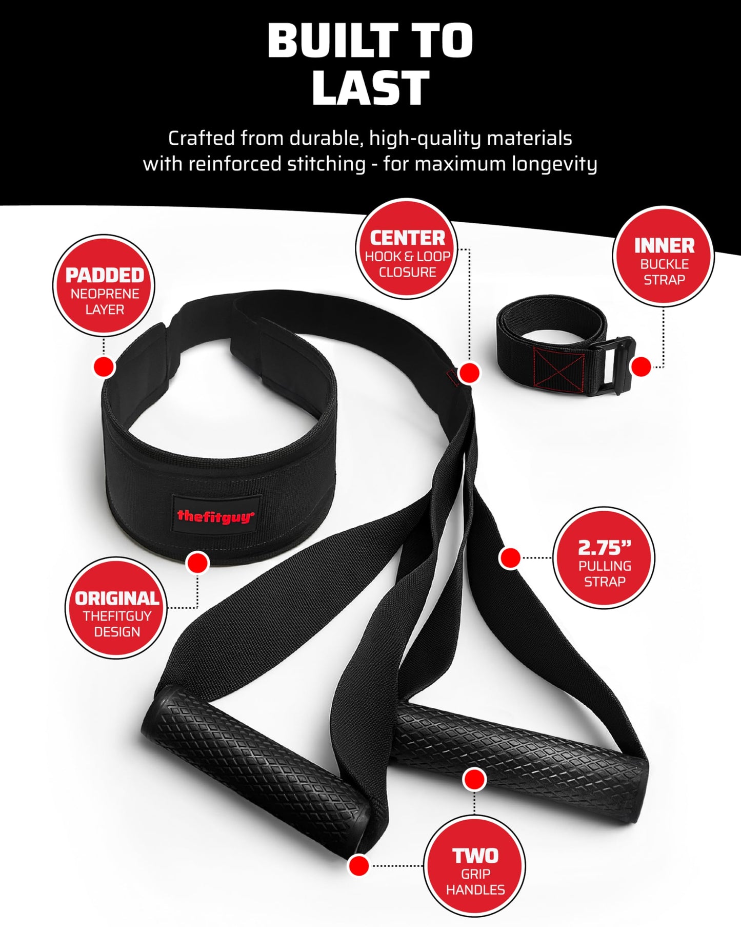 THEFITGUY Coach Speed Training Belt - Non-Elastic Partner Pulling Handles for Multidirectional Overspeed and Sprint Resistance, Ideal for Football, Soccer & Track