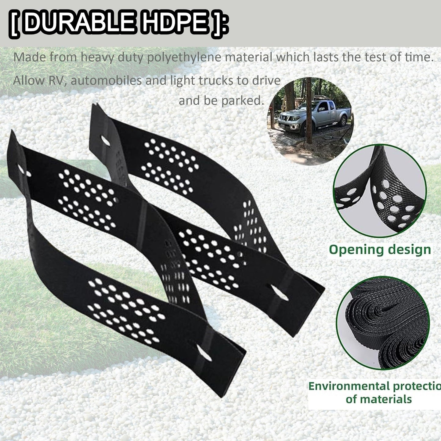 RTOWERM 2 Inch Thick Gravel Stabilizer Grid Mud Slope Control Driveways Grids Various Size Options Grids-Geocell Various Size Options Ground Grid for Landscaping Parking Lots Garden (Color : W X L,