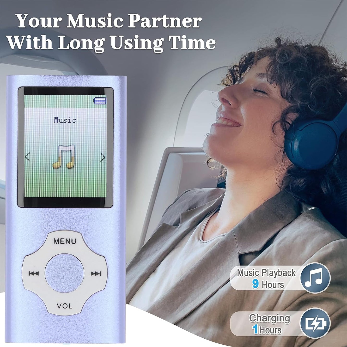 Zunate 128GB MP3 MP4 MP3, 1.8in Player with Bluetooth and WiFi, Portable Lossless Sound HiFi Sound Color Screen