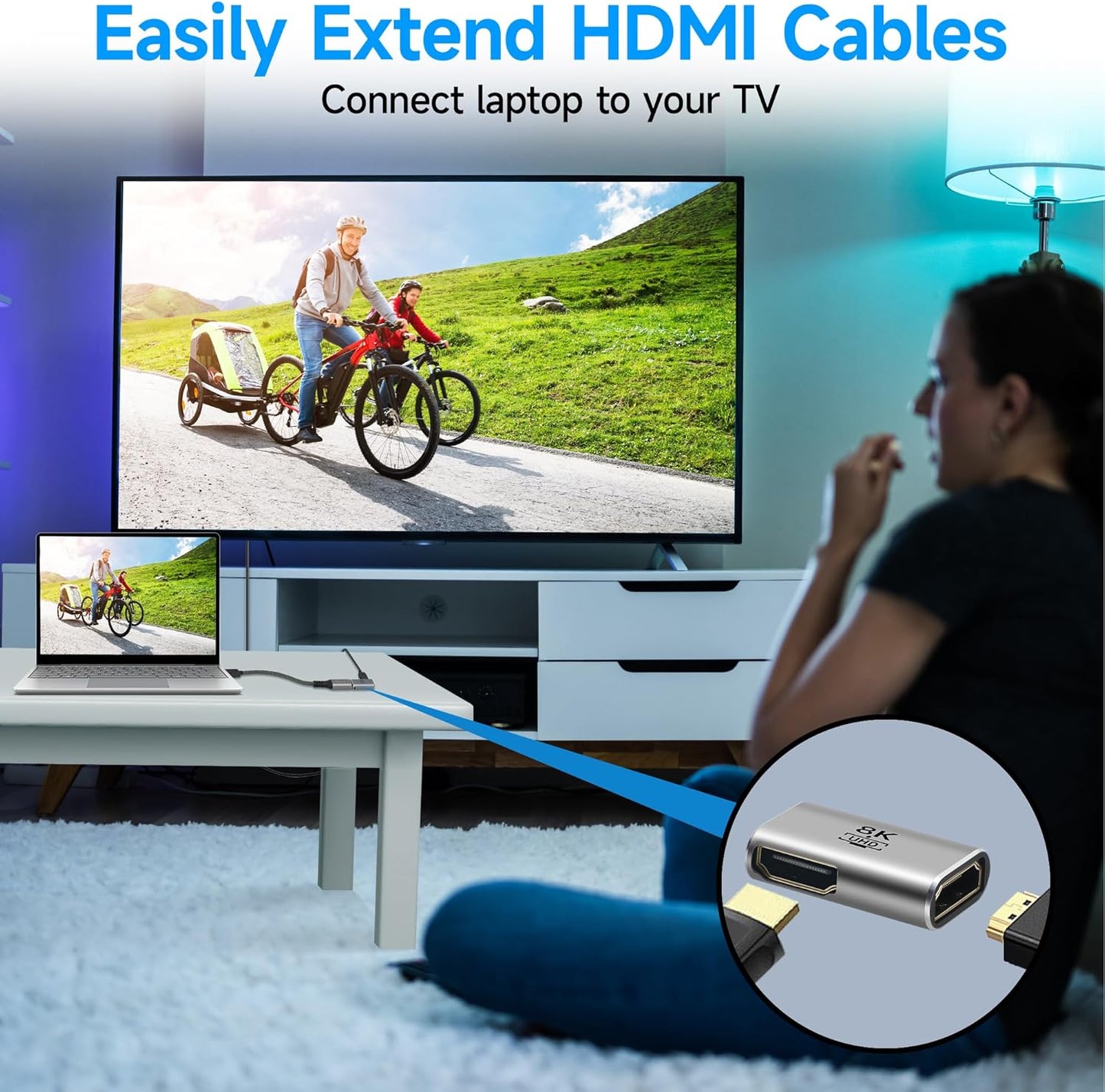 Togconn 8K 2 Pack, 2.1 4K@120Hz,8K@60Hz, 2K, PS5/4, HDMI Coupler Flat HDMI Female to Female Connector HDMI Extension