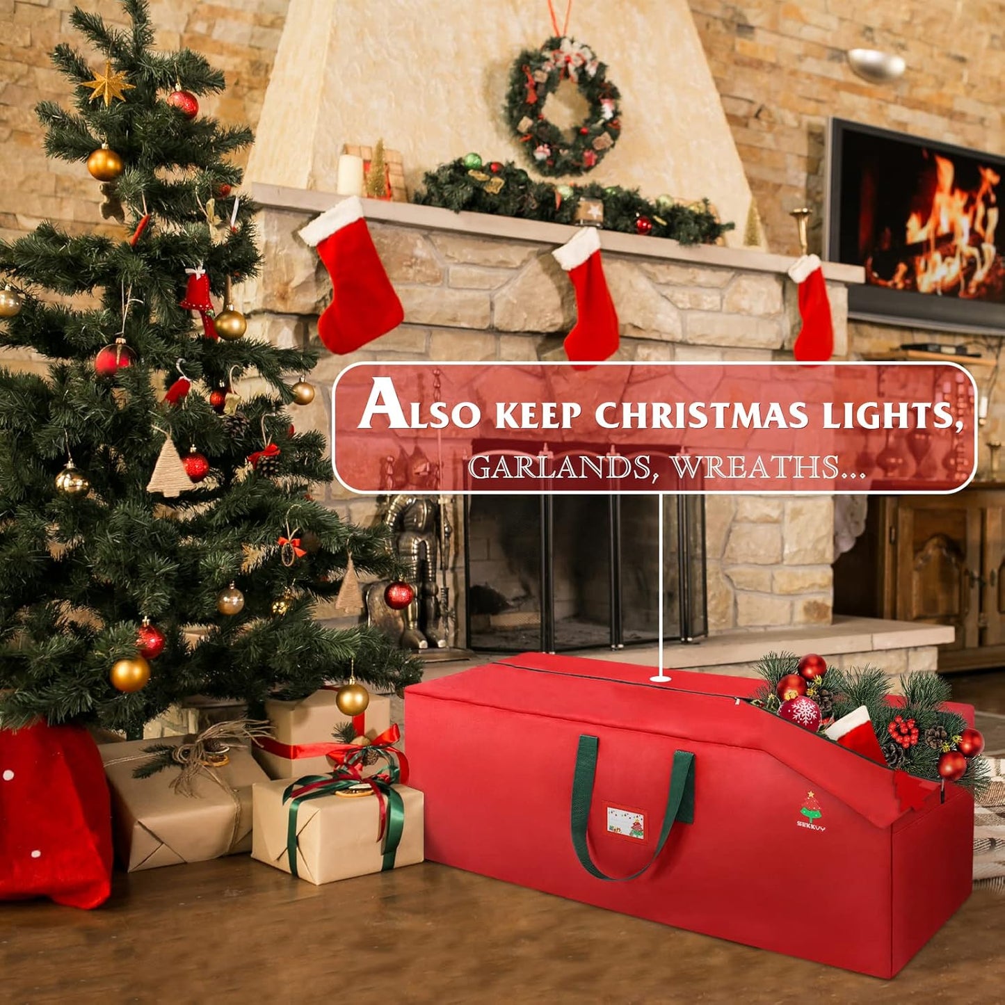 Regine Switzerland Christmas Tree Storage Bag - 7.5ft Waterproof Oxford Box with Durable Handles & Zipper