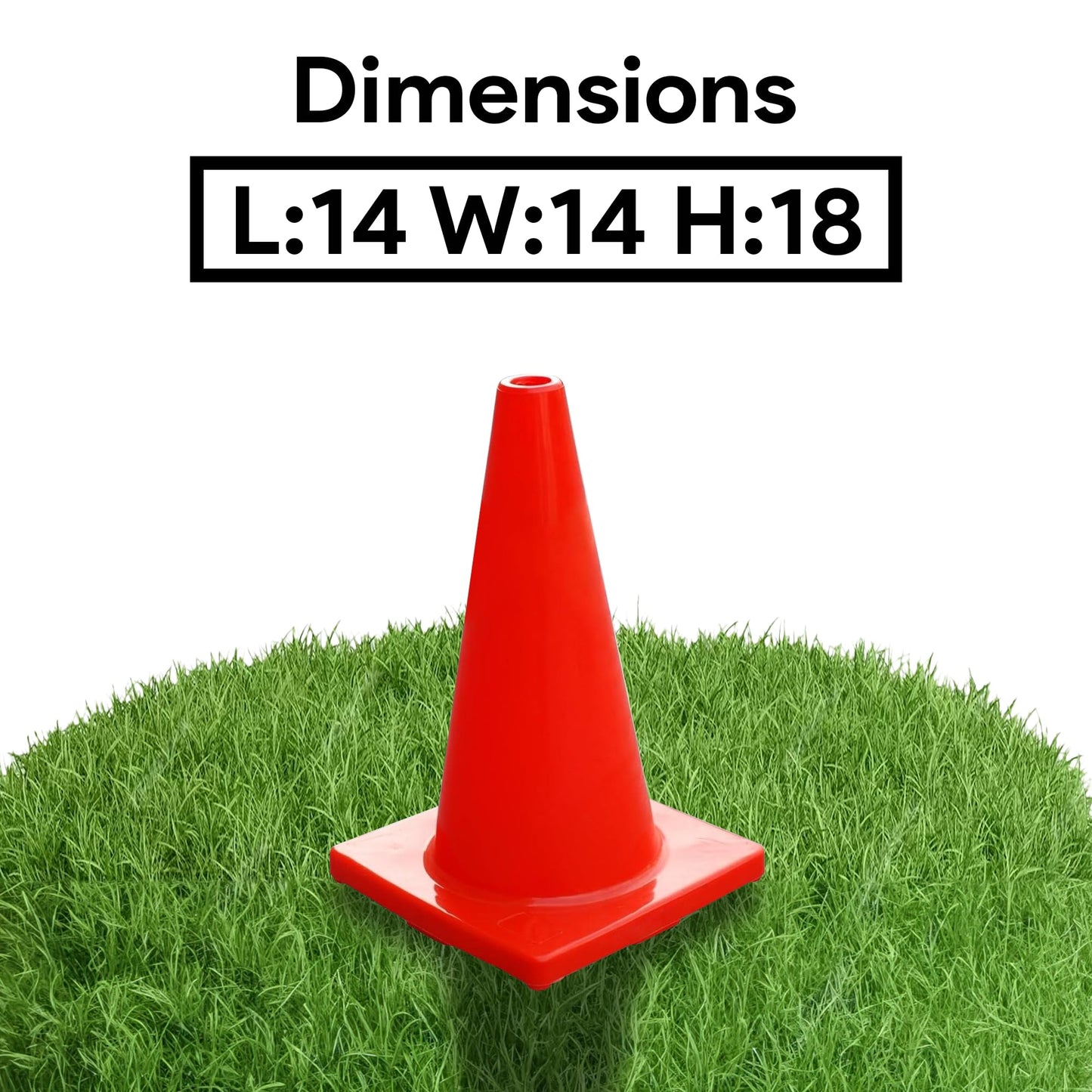 Versatyle 18in Heavy Duty Agility Training Cones for Soccer, Football, Basketball, Sports Drills, Flexible Motorcycle & Traffic Training Cones, Durable, Versatile, High Visibility (Set of 12, Orange)