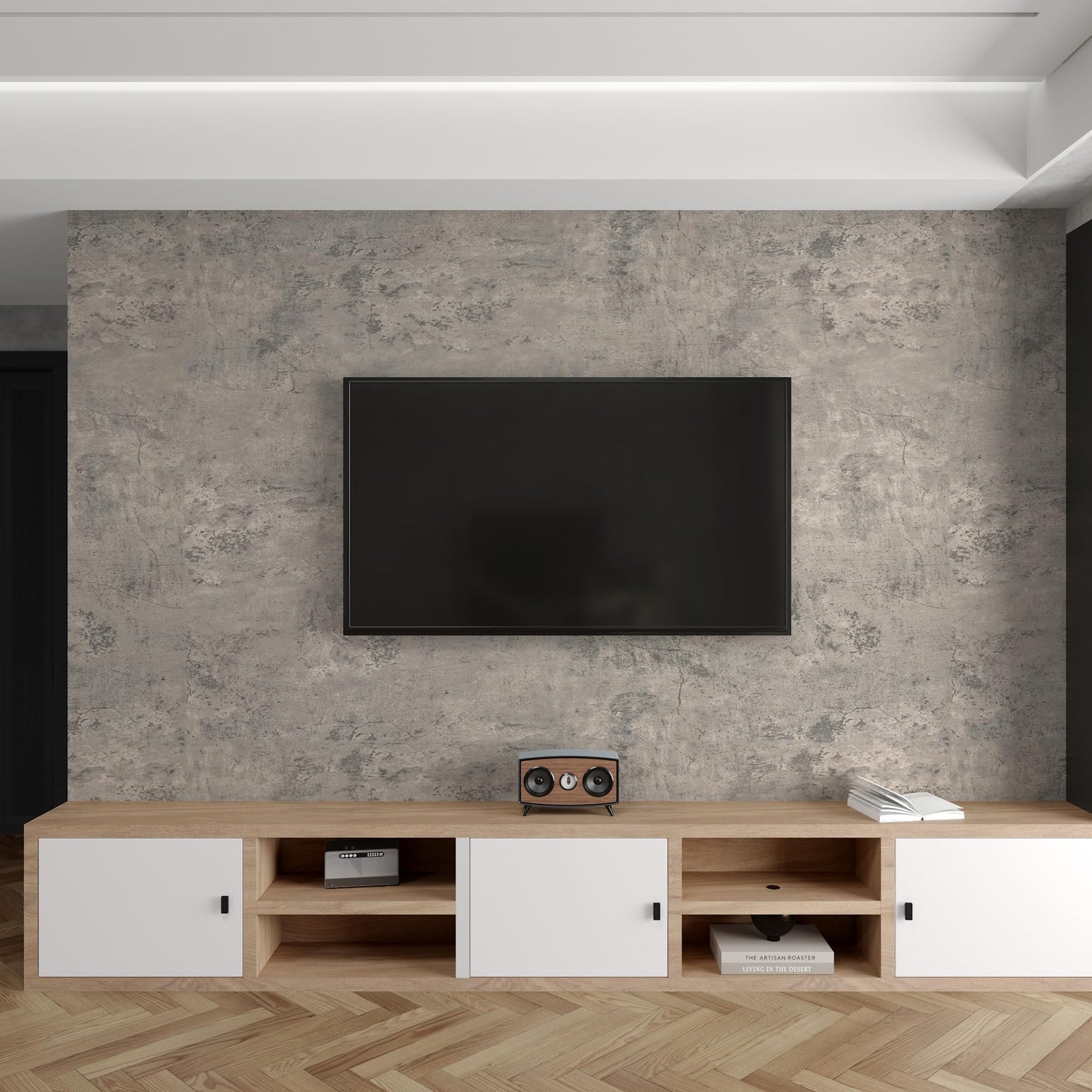 3yecao 31"×354" Extra Thicker Light Brown Grey Concrete Contact Paper Gray Concrete Wallpaper Peel and Stick Wide Viny Wrap 3D Textured Cement Waterproof Wall Sticker for Walls Bedroom Bathroom Gym