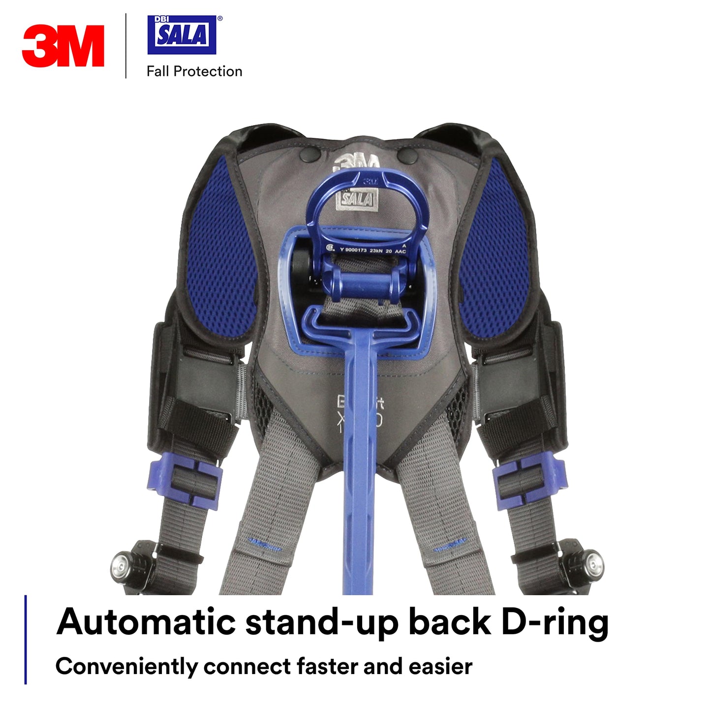 3M DBI-SALA Construction Weight Distribution Climbing/Positioning Safety Harness, Fall Protection, OSHA, ANSI, Back, Front and Hip D-Rings, Dorsal D-Ring, Auto-Lock Quick-Connect Leg Buckle, Small