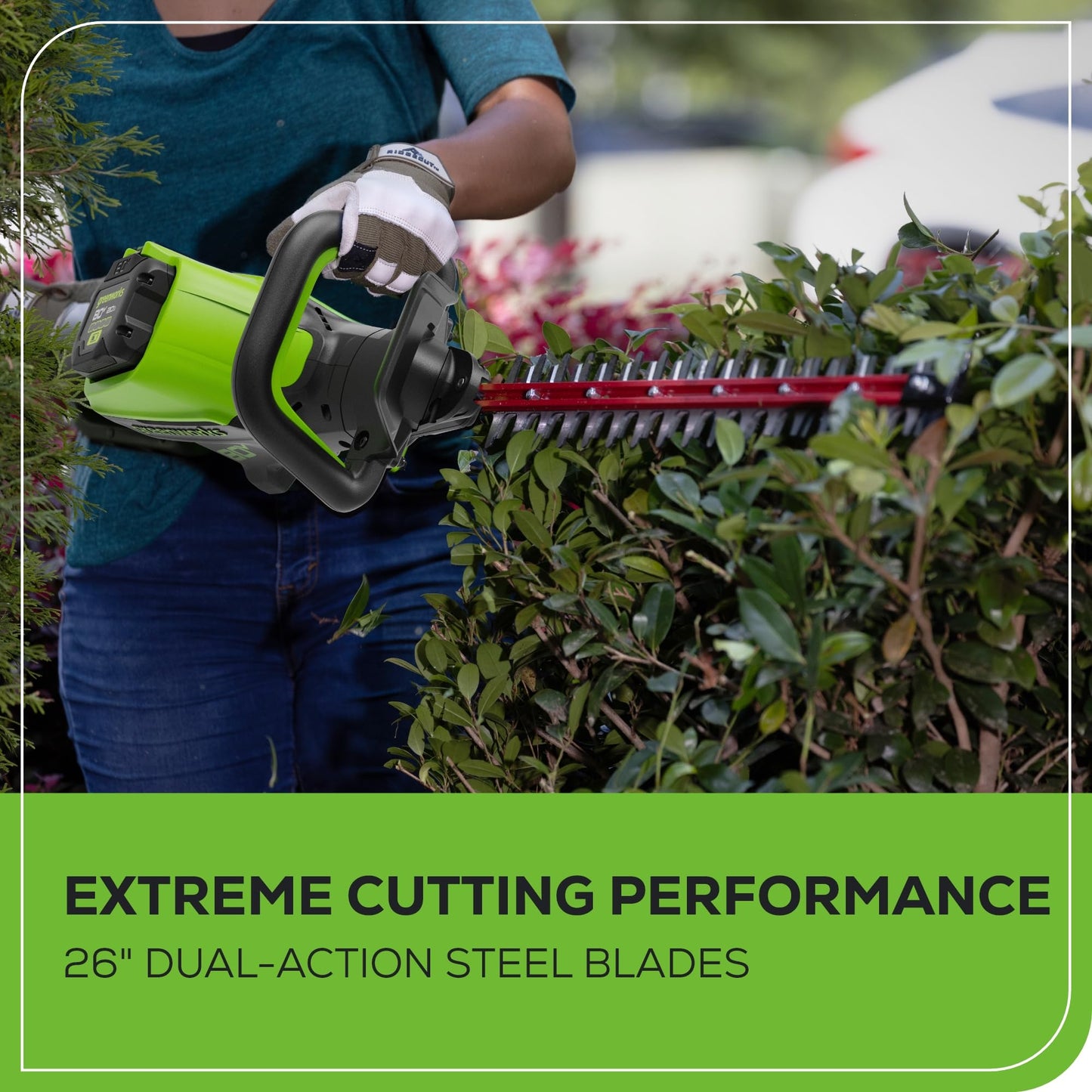 Greenworks 80V 26" Brushless Hedge Trimmer with 2.0Ah Battery and 2A Charger