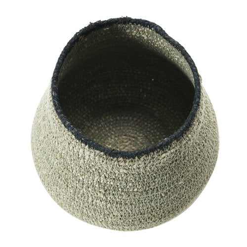 Bloomingville Hand-Woven Seagrass, Grey & Black Basket, AH1801