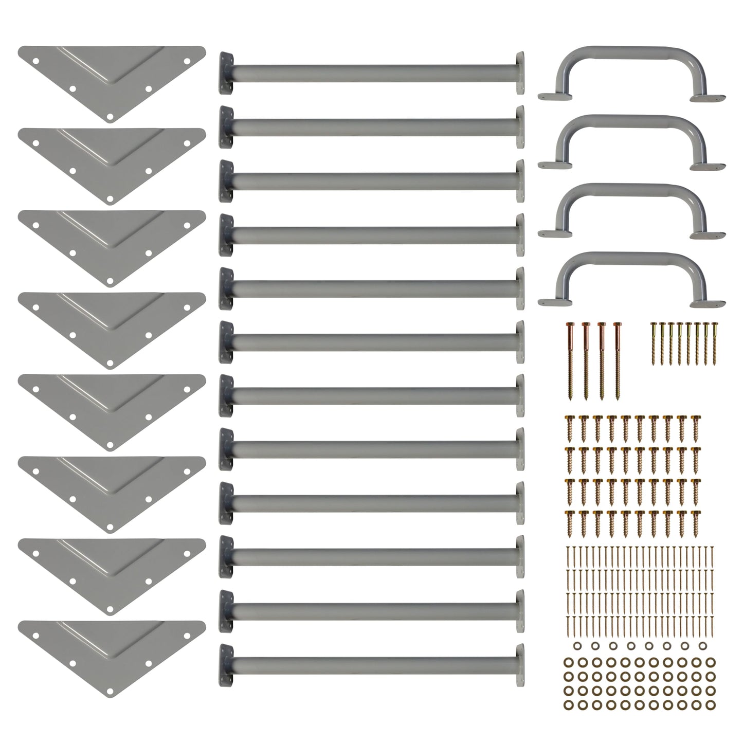 Jack and June DIY Monkey Bars Kit 12 Pack Heavy Duty and Durable Do It Yourself UV-Resistant Outdoor Fun for Kids 21 Inch in Length Powder Coated Finish Monkey Bars