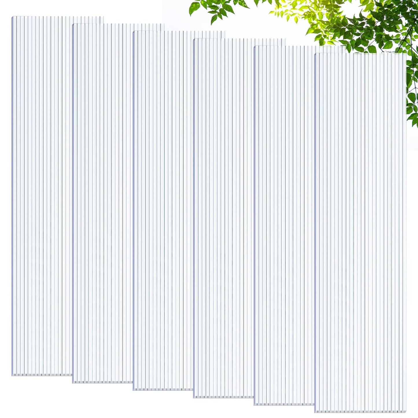 Tatuo 12 Pack 8' X 2' X 0.16'' Polycarbonate Greenhouse Panels Polycarbonate Sheets Twin-Wall Roof Panels Waterproof UV Protected Clear Corrugated Plastic Roofing for Greenhouse Replacement