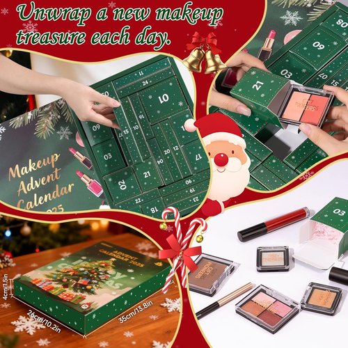 Makeup Advent Calendar 2025 - 24-Day Christmas Beauty Countdown Set for Women & Teens