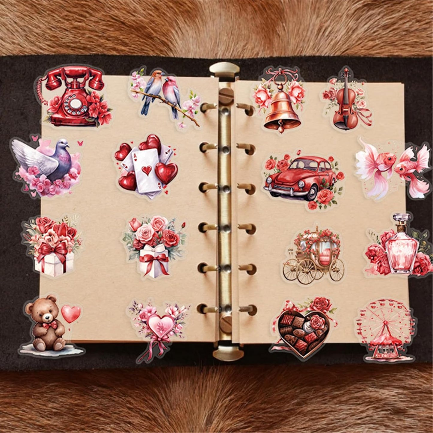SVGDHZK 50pcs Album Valentine's Day Transparent PET Stickers Vintage Valentine Stickers Sweet Confession Sticker