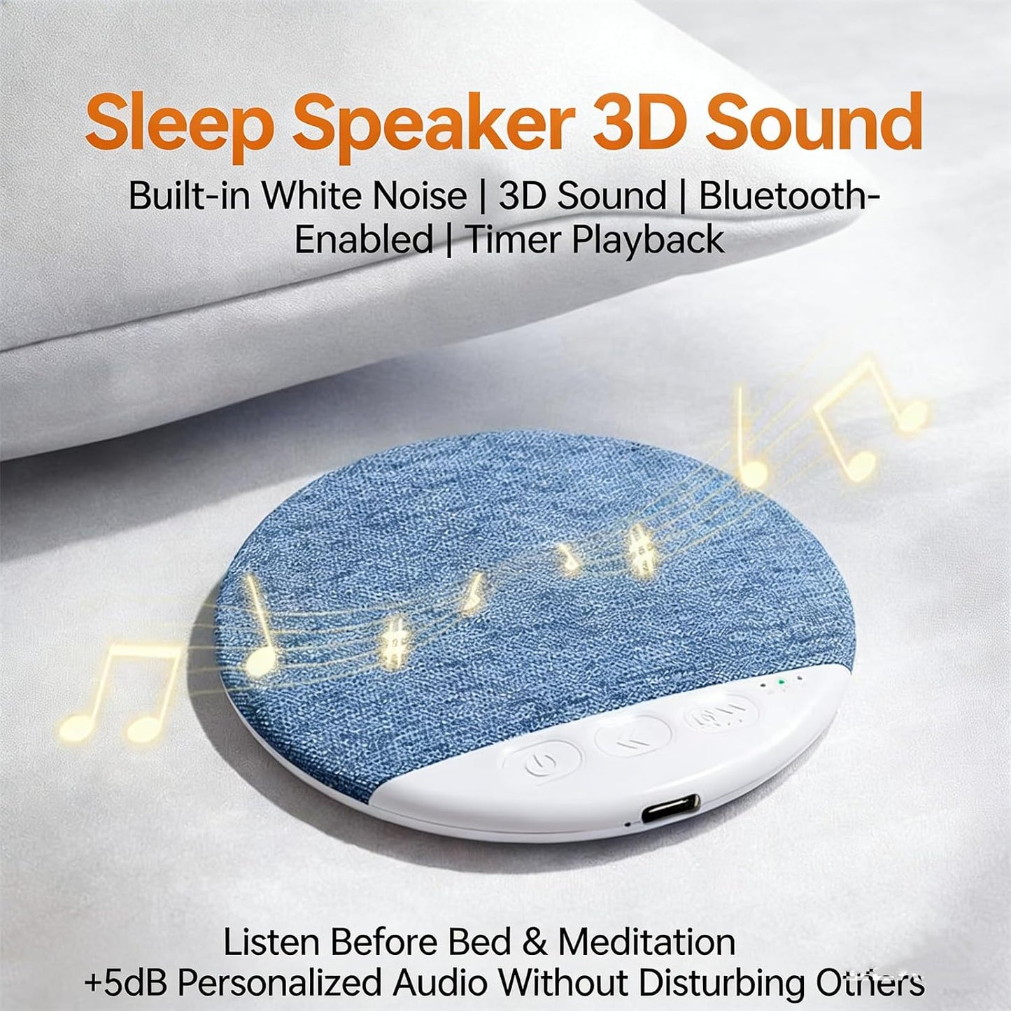 FALLCHILL Flat Under Pillow Speakers, Bluetooth Pillow Speakers for Sleeping, Wireless Charging Ultra Thin Speaker