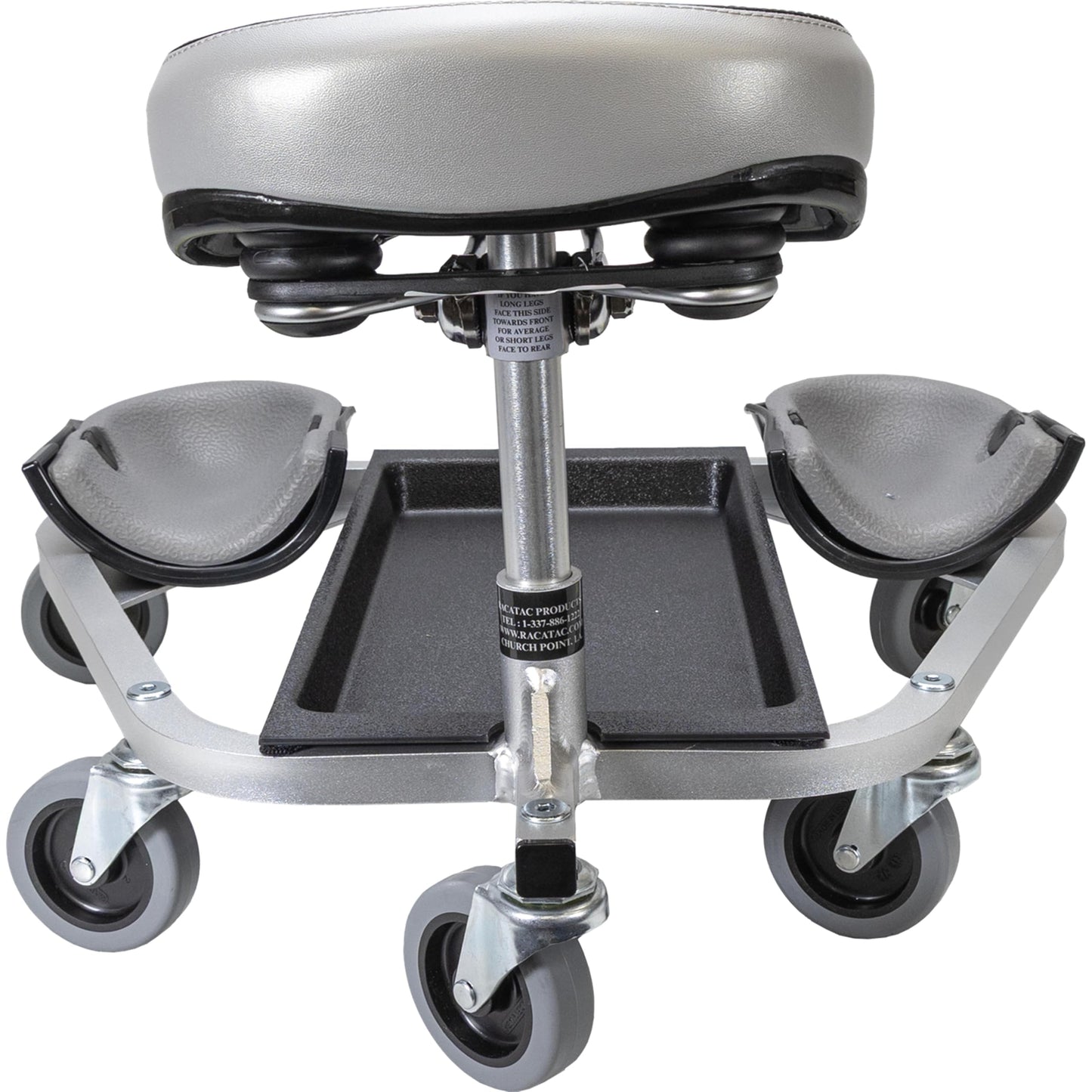 RACATAC Kneeling Sitting Creeper, 2 Inch Casters, Knee Pads, Adjustable Seat, Made in the USA, 01RAC