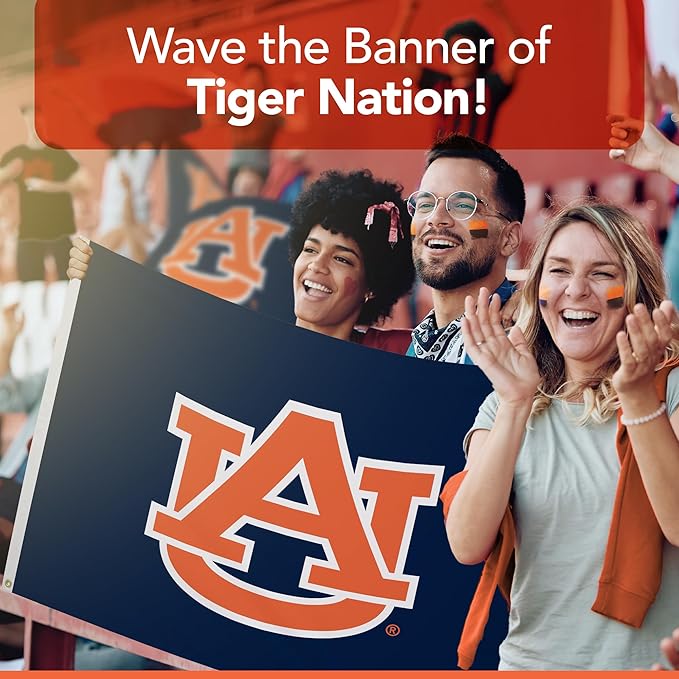 Auburn Tigers College Sports Printed Flag - NCAA Licensed - Nylon - School Banner (Blue) (3' x 5')